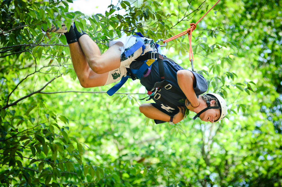 Gordon Bogardus '16 demonstrates a dangling participle during Adirondack Adventure.